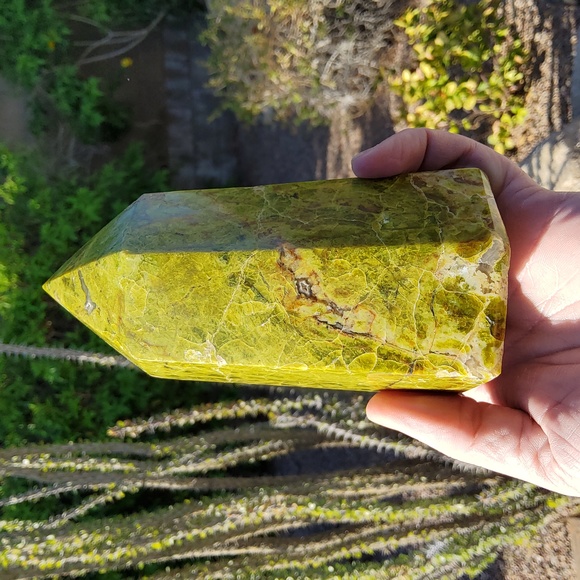 Chunky, Vibrant African Green Opal Obelisk - Picture 3 of 17